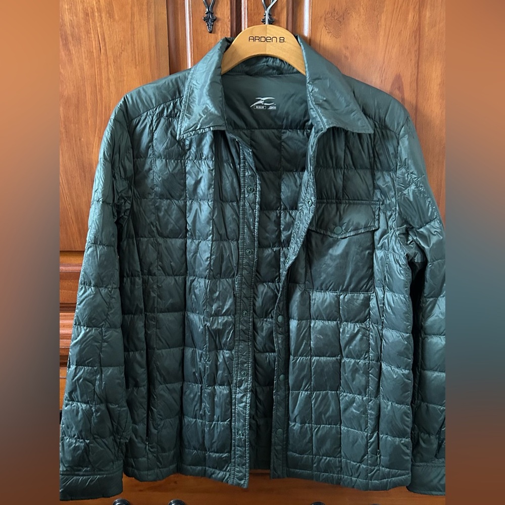 Men Packable Down Quilted Shirt Lightweight Puffer Jacket